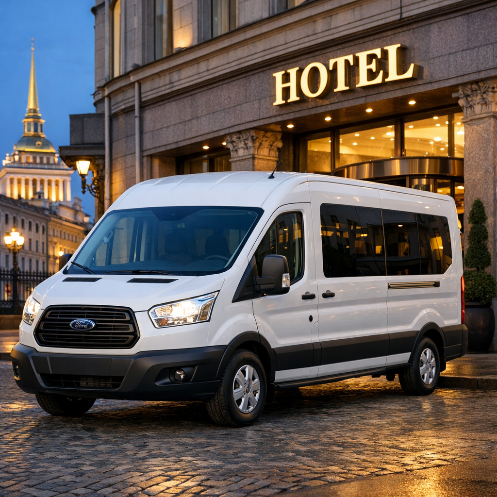 Трансфер гостей отелей и хостелов на микроавтобусе в Санкт-Петербурге